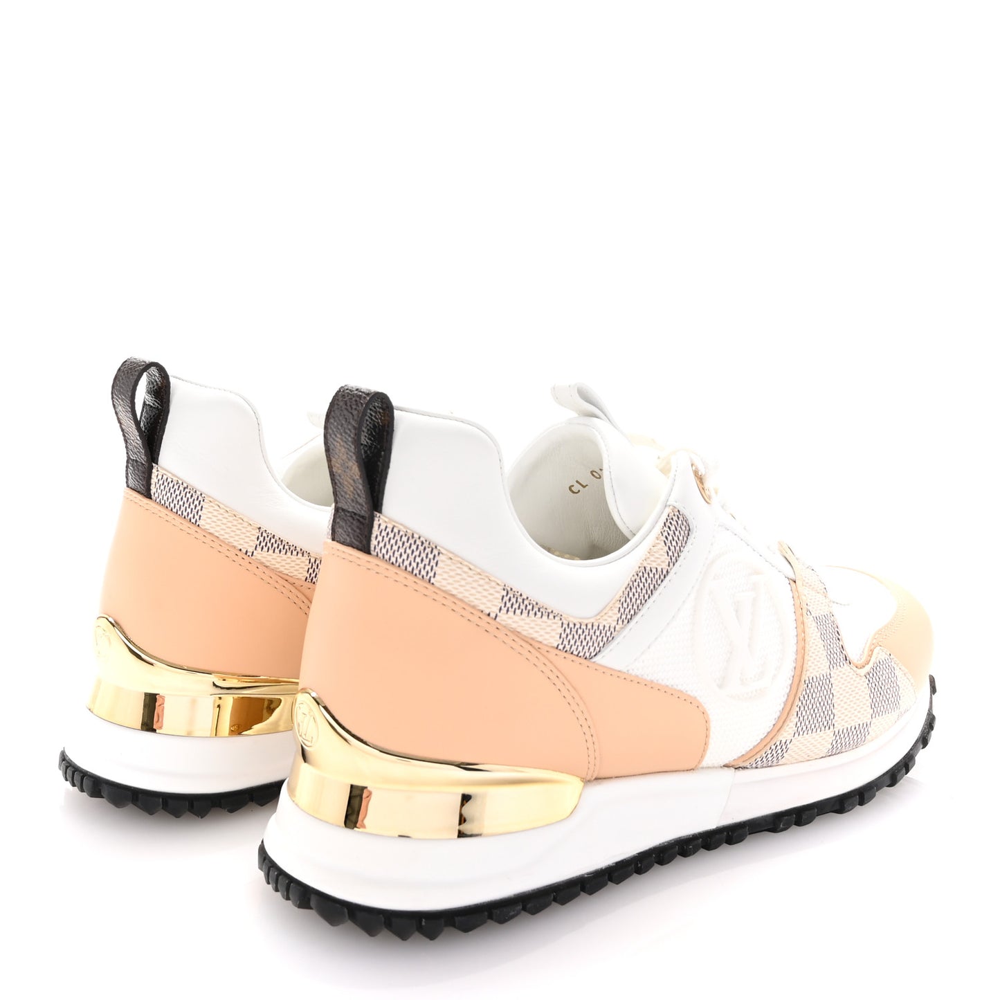 Calfskin Damier Azur Run Away Sneakers 36 White