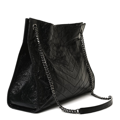Saint Laurent Crinkled Calfskin Matelasse Monogram Niki Shoulder Bag Black 3 of 17