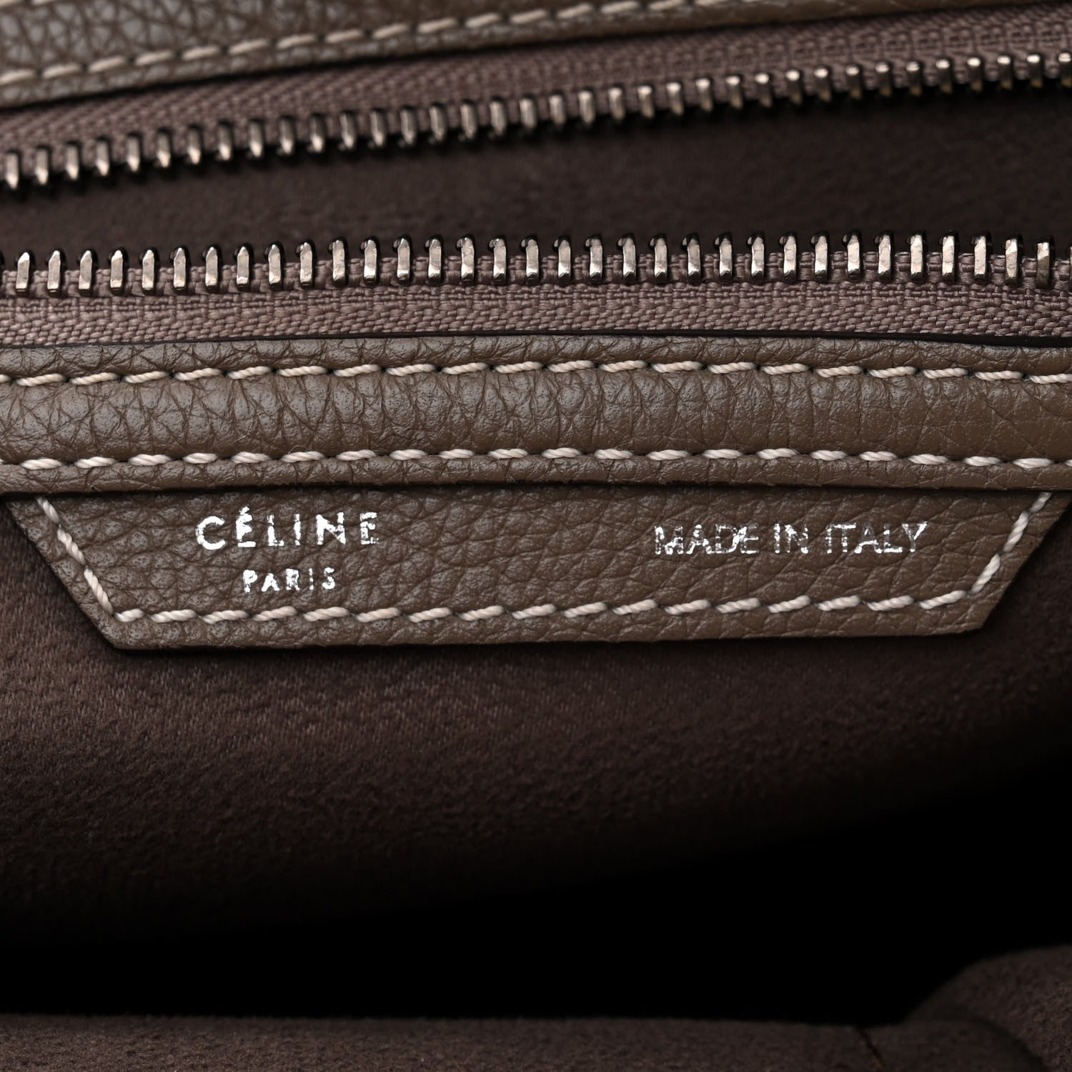Celine Drummed Calfskin Mini Luggage Souris 6 of 11