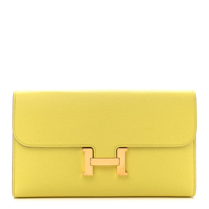 Hermes Epsom Constance Long Wallet Lime 1 of 9