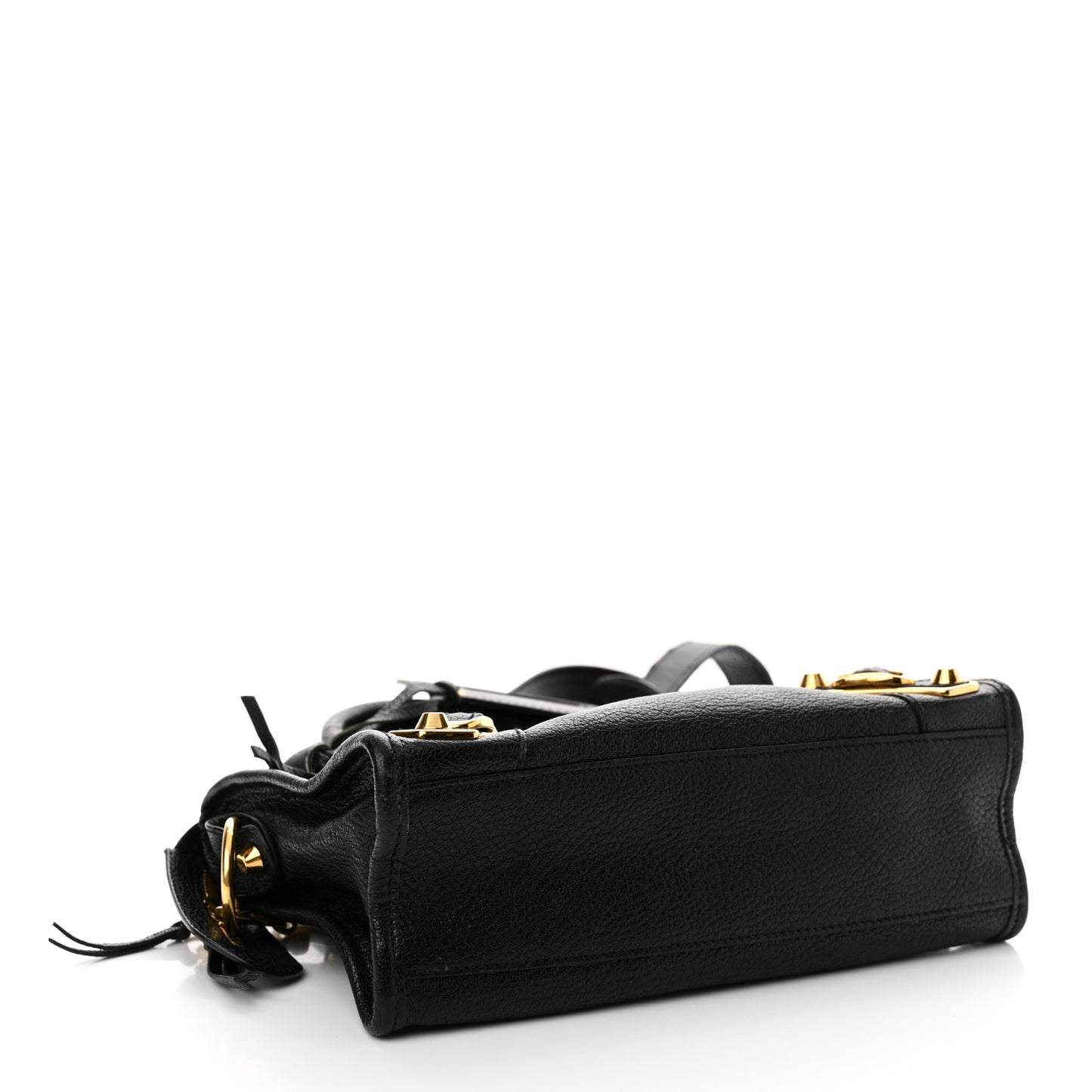 Chevre Gold Metallic Edge Hardware Mini City Black