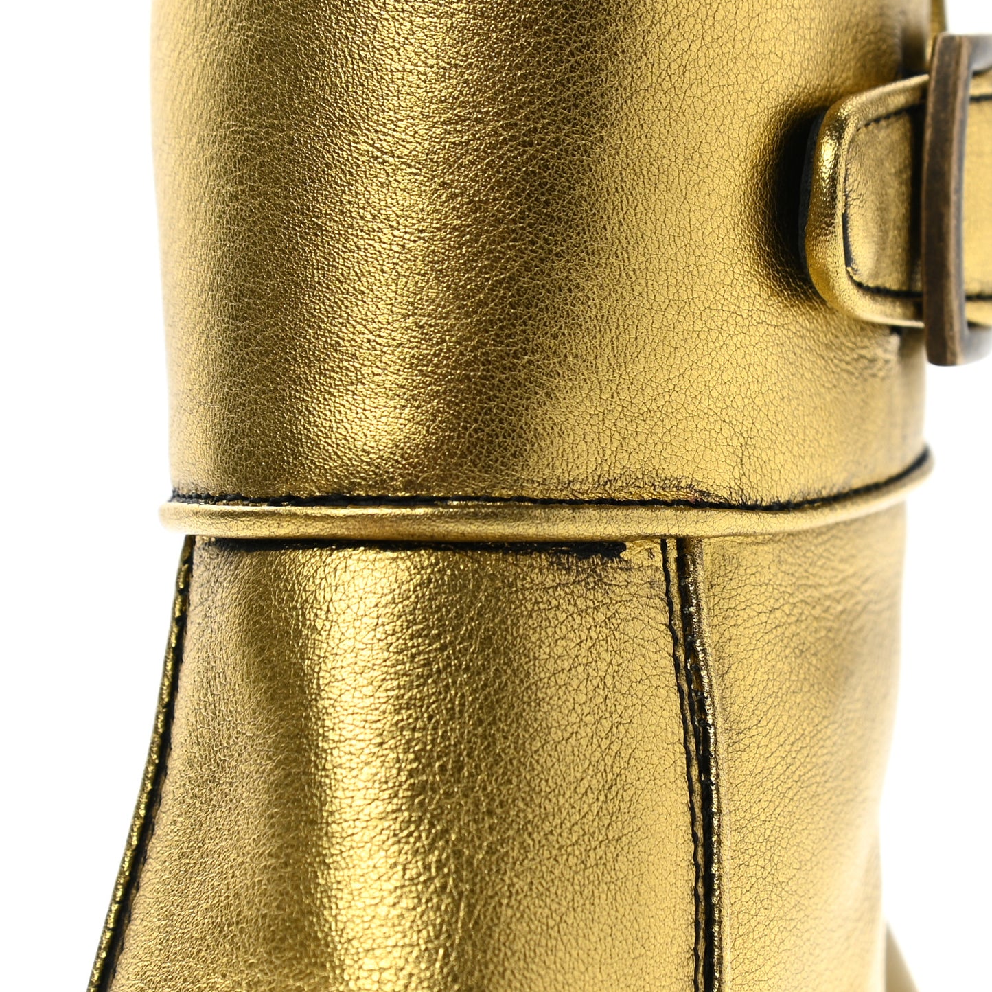 Patent Calfskin Miles 30 Ankle Boots 41 Gold