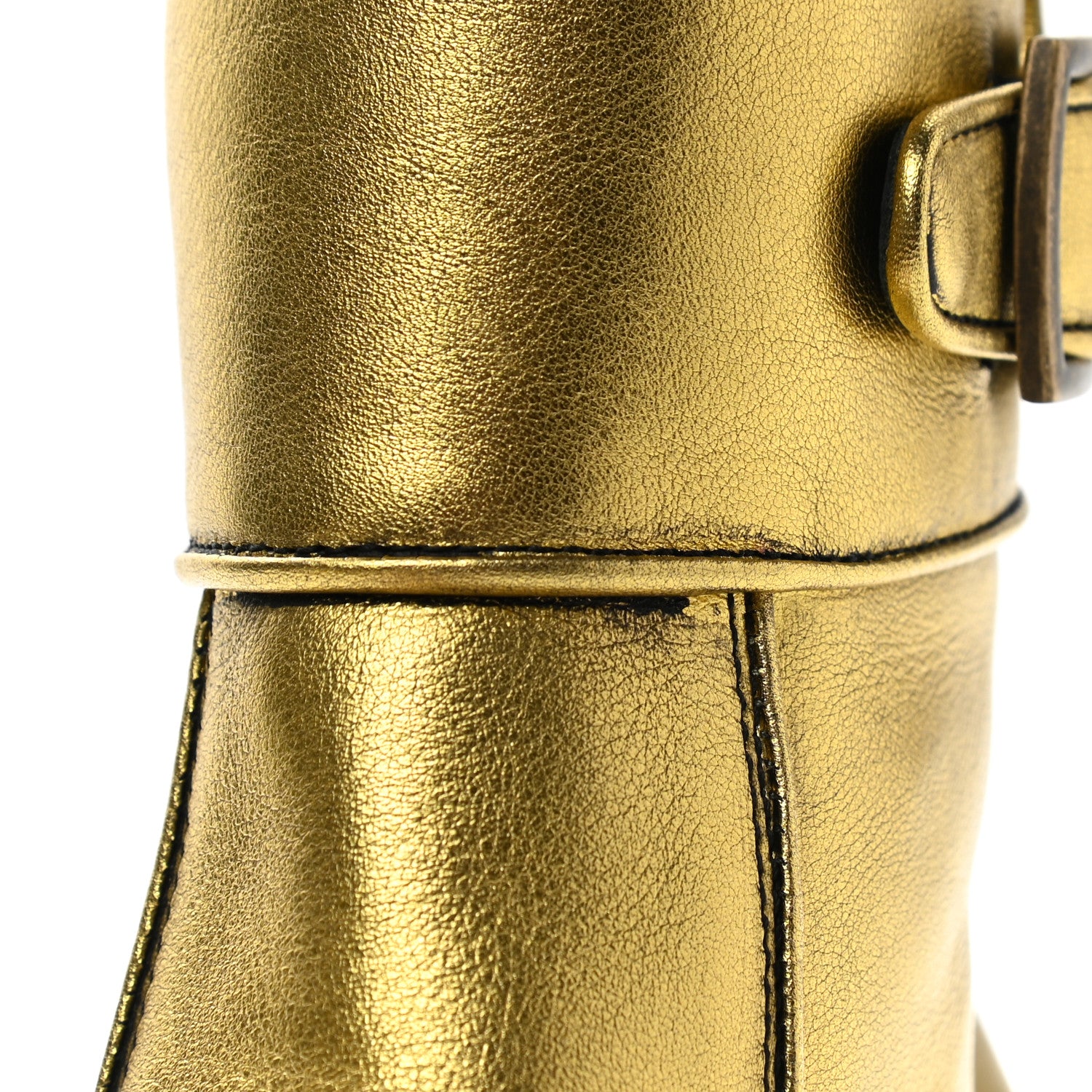 Saint Laurent Patent Calfskin Miles 30 Ankle Boots 41 Gold 9 of 11