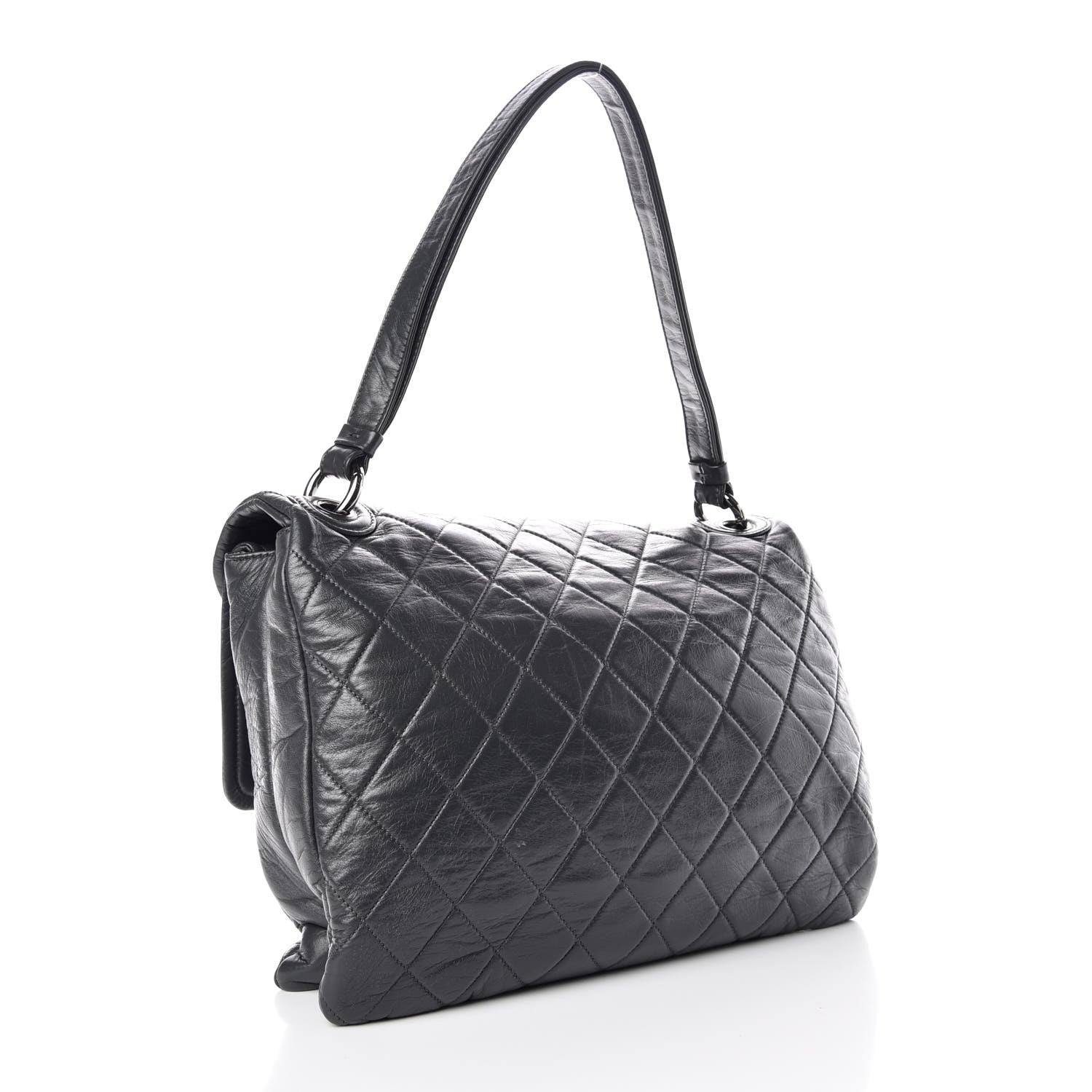 Chanel Lambskin Quilted Padded Envelope Flap Grey 4 of 10