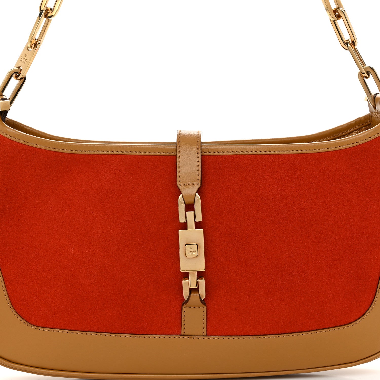 Gucci Monogram Jackie O Chain Hobo Orange 8 of 10