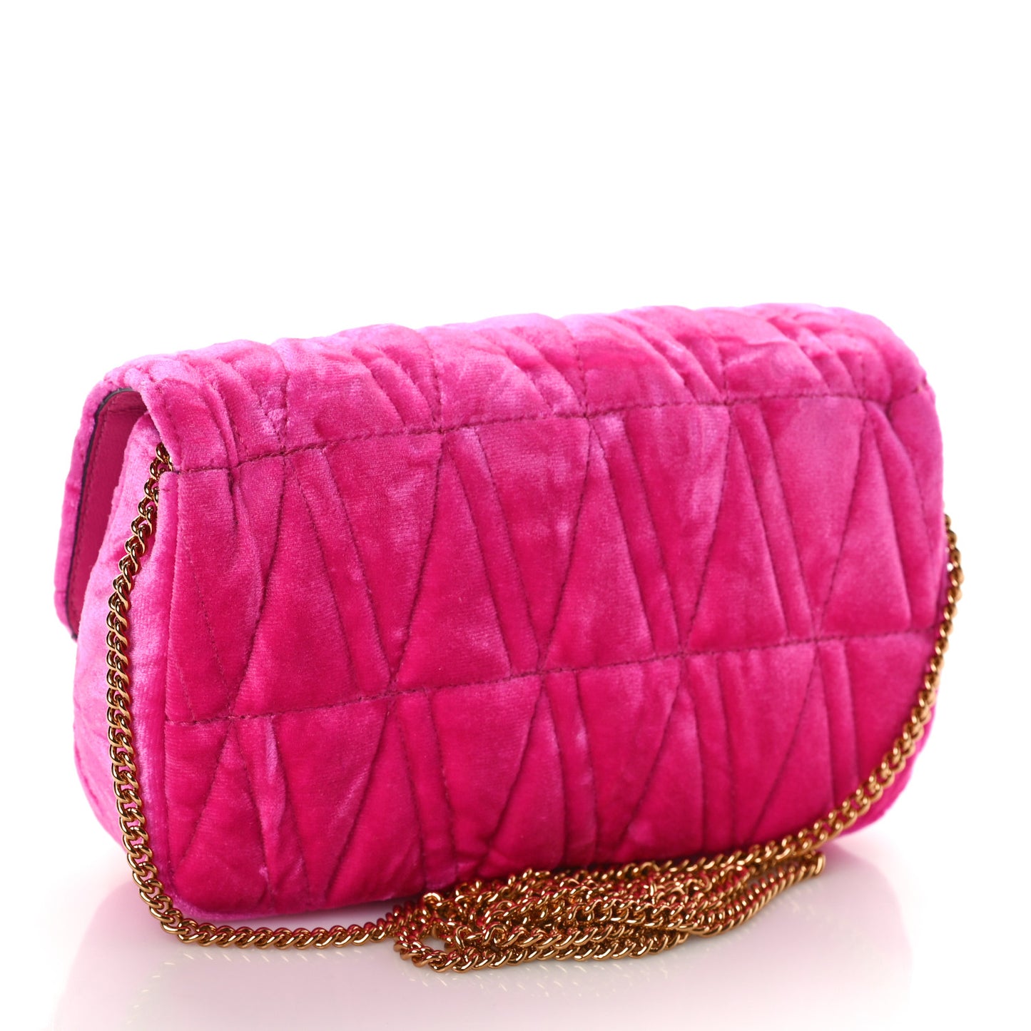 Velvet Quilted Virtus Evening Bag Pink