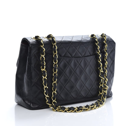 Chanel Lambskin Quilted XL Jumbo Single Flap Black 3 of 14