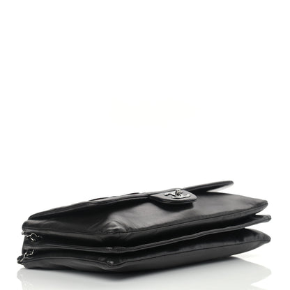 Chanel Lambskin Tweed Maxi Camellia Petals Flap Black 4 of 13