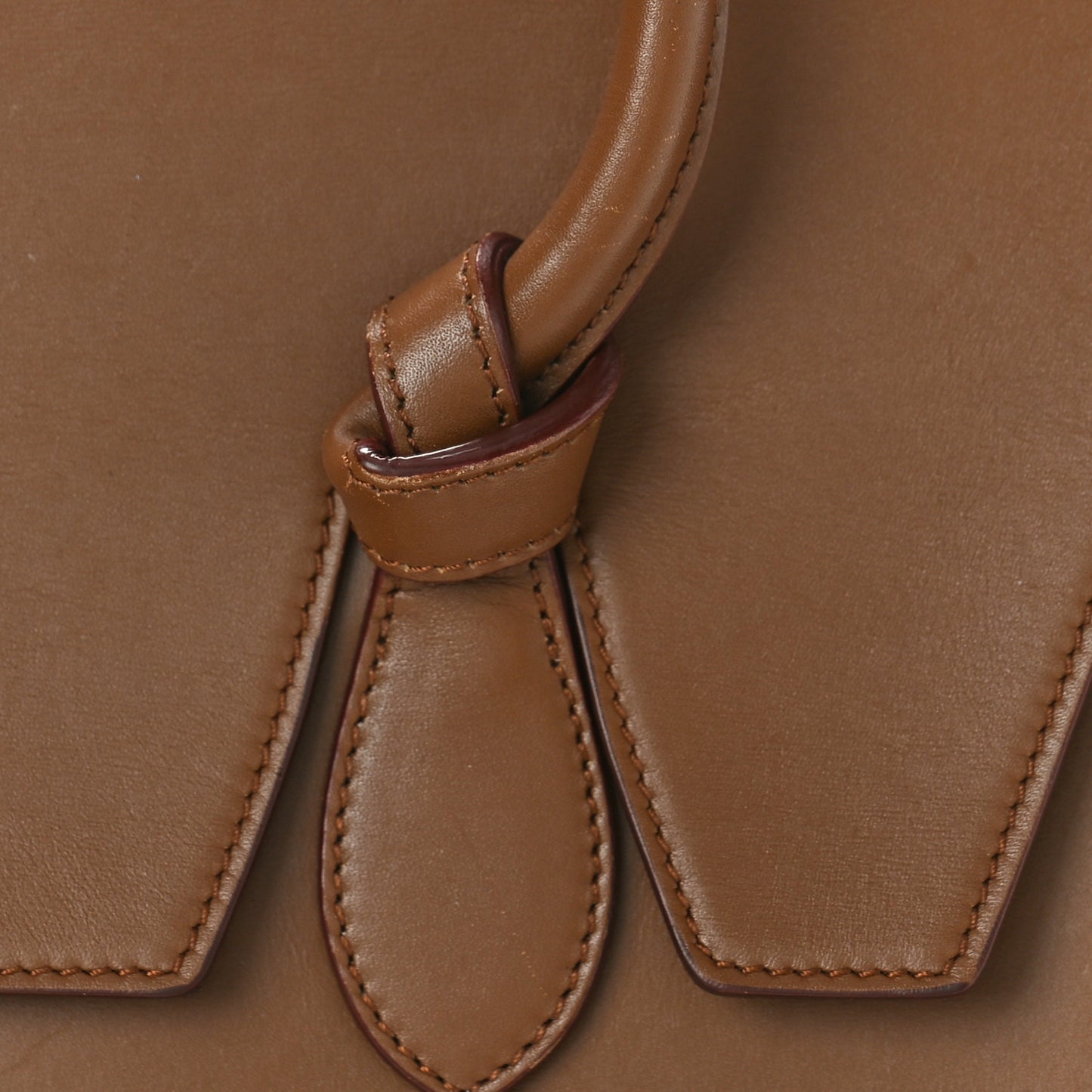 Palmelato Calfskin Mini Tie Knot Tote Camel
