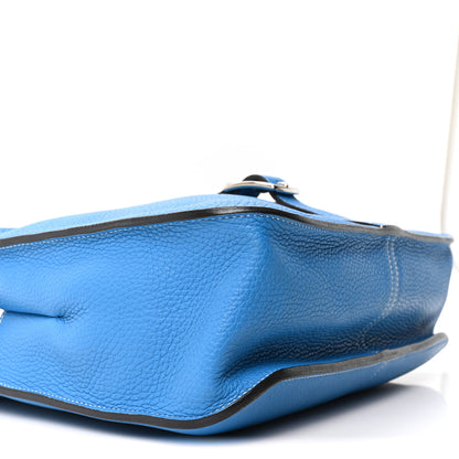 Hermes Taurillon Clemence Halzan 31 GM Bleu Zanzibar 9 of 10