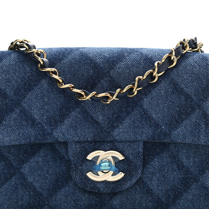Chanel Printed Denim Quilted Mini Rectangular Flap Dark Blue 8 of 8