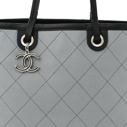 Chanel Grained Calfskin Shopping Fever Tote Grey Black 9 of 12