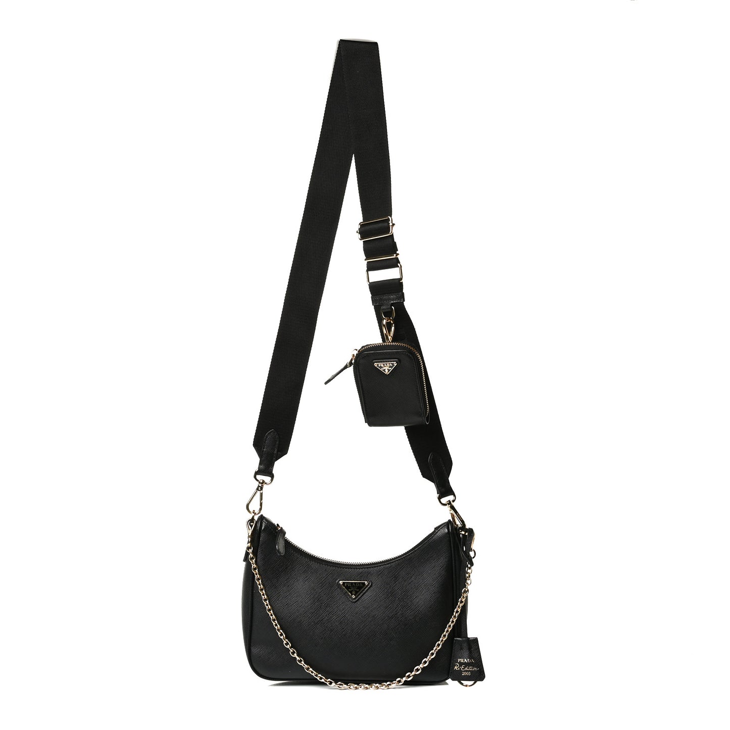 Saffiano Lux Re-Edition 2005 Shoulder Bag Black
