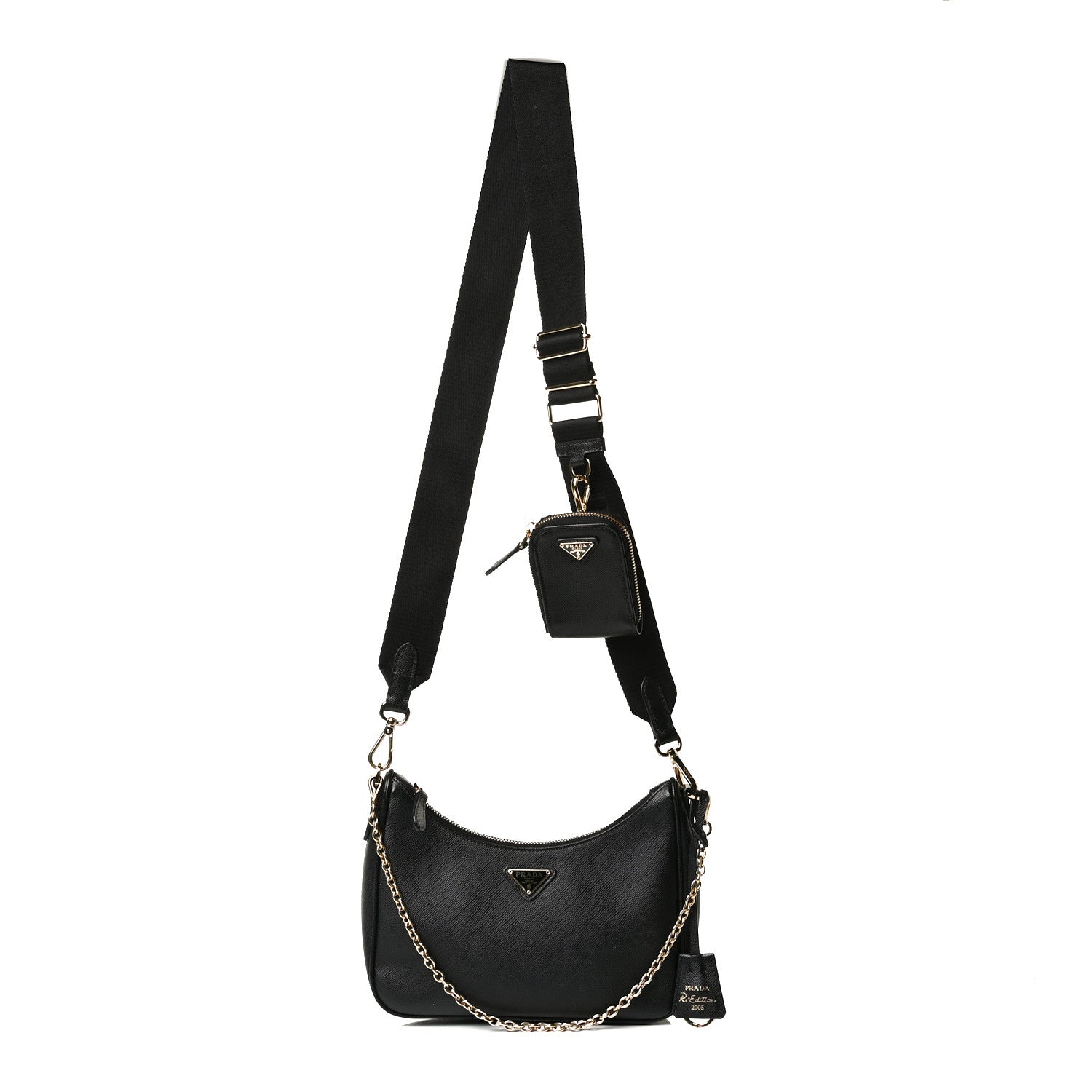 Prada Saffiano Lux Re-Edition 2005 Shoulder Bag Black 1 of 17