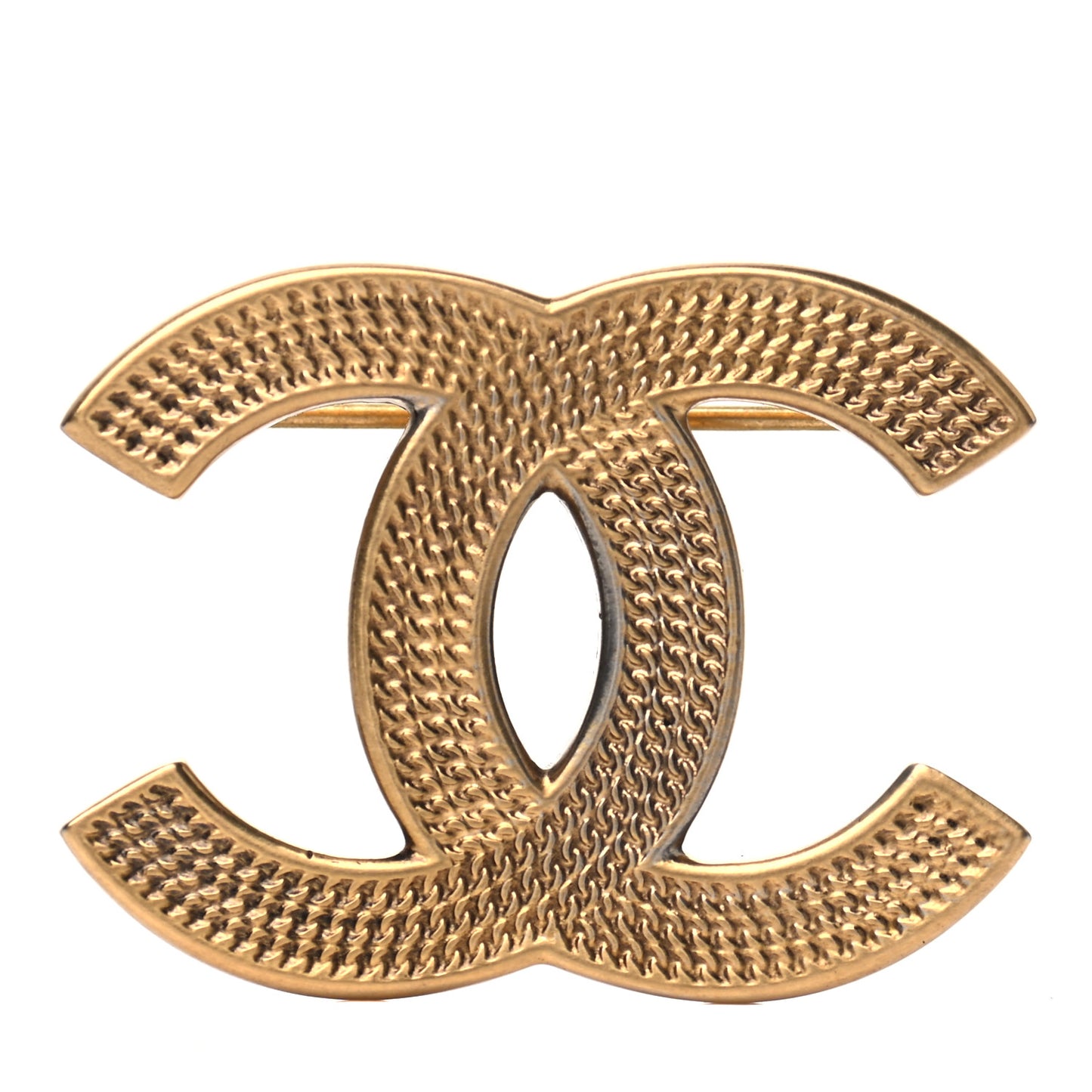 Metal CC Brooch Gold
