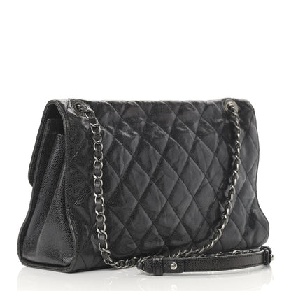 Chanel Crumpled Grained Calfskin Jumbo CC Crave Flap Black 3 of 12
