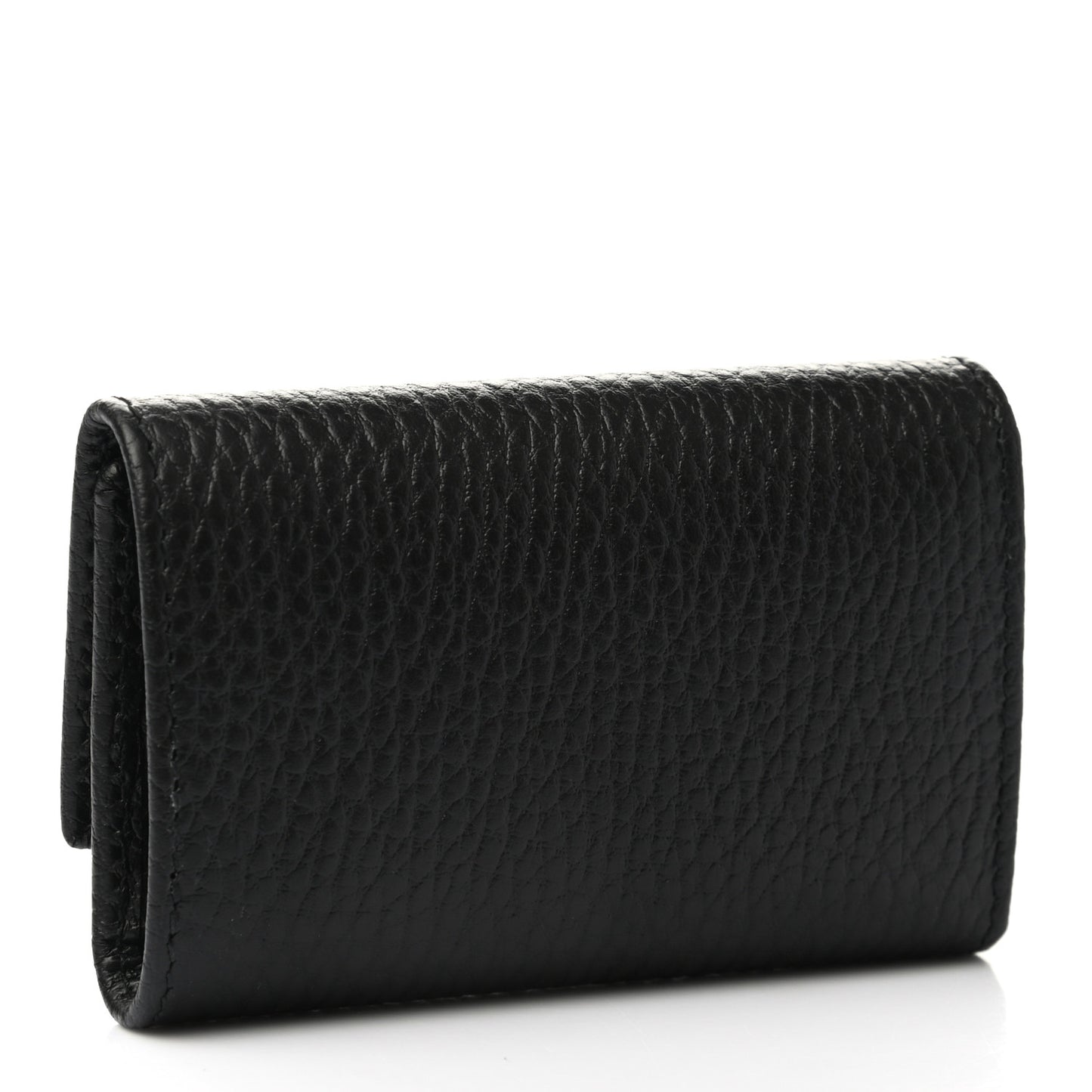 Pebbled Calfskin GG Marmont 6 Key Holder Black