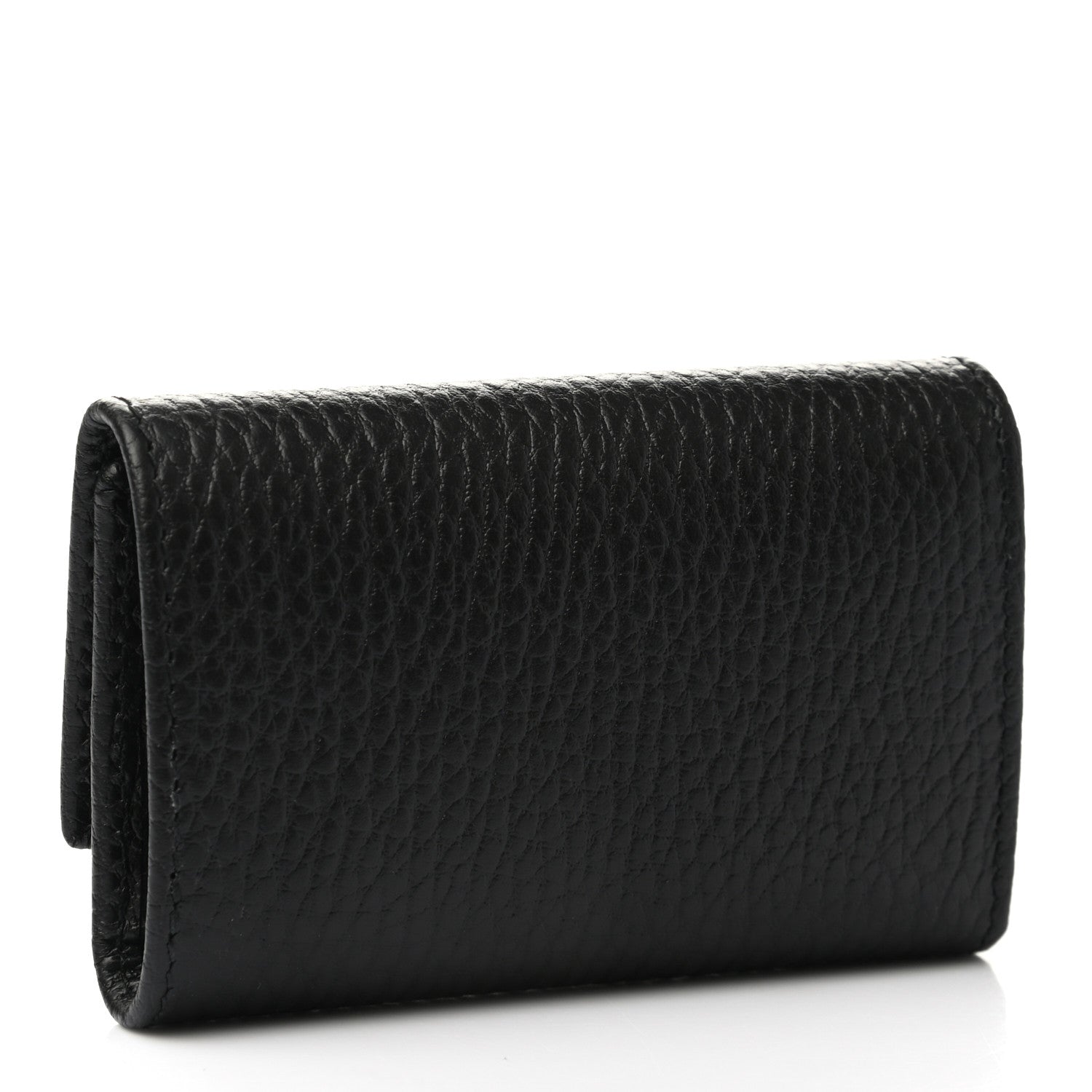 Gucci Pebbled Calfskin GG Marmont 6 Key Holder Black 3 of 9