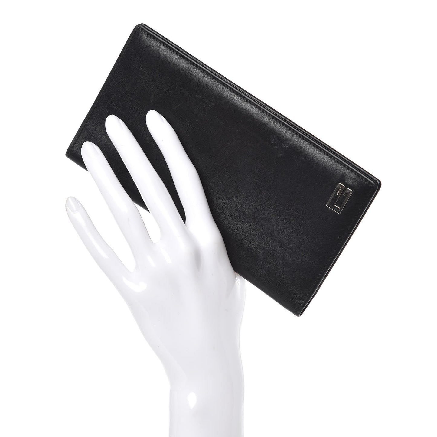 Calfskin G Long Wallet Black