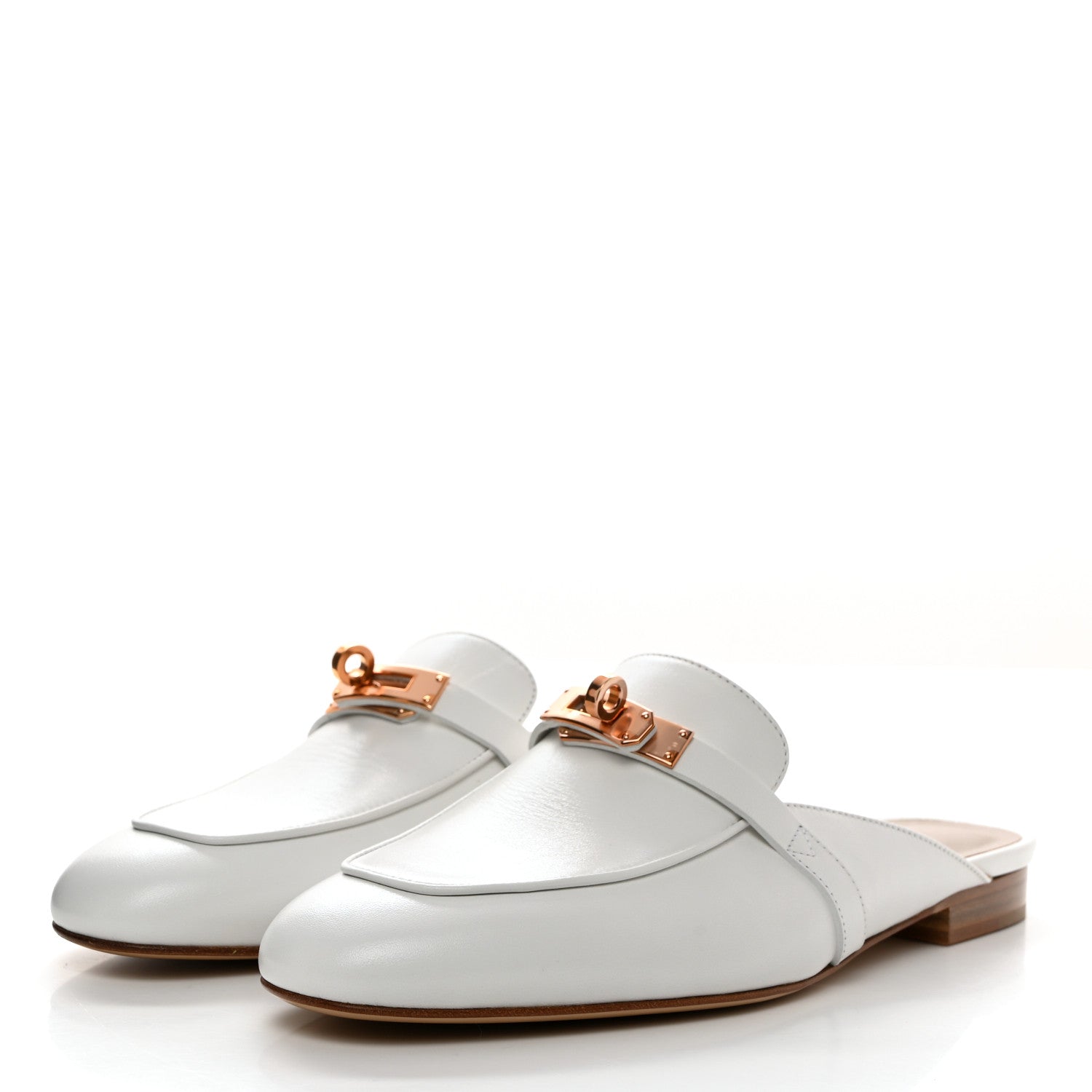 Hermes Calfskin Oz Mules 39 White 3 of 8