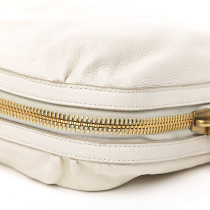 Saint Laurent Calfskin Zip Hobo White 9 of 11