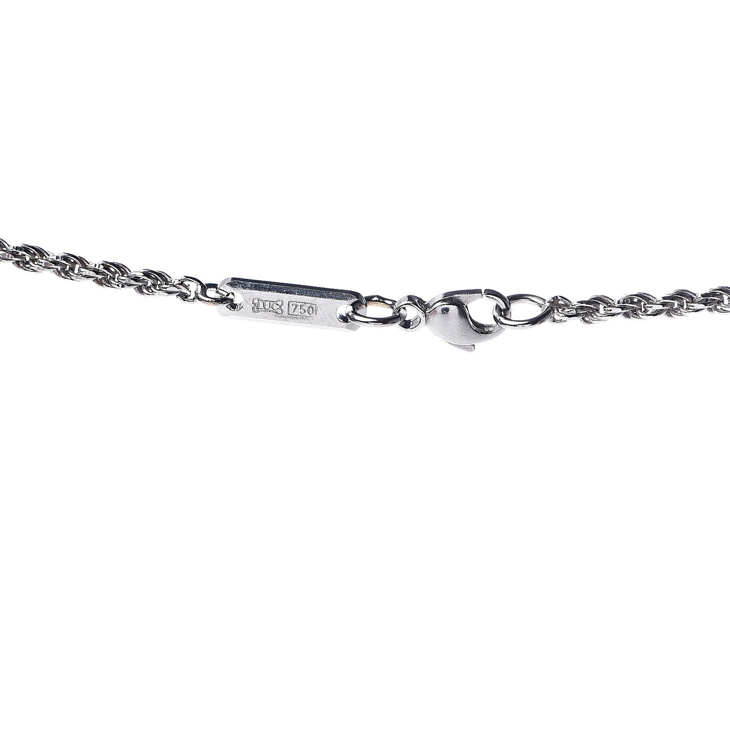 18K White Gold Diamond Happy Diamonds Icons Oval Pendant Necklace