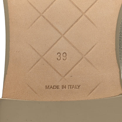 Chanel Canvas Quilted CC Turnlock Loafers 39 Beige 8 of 8