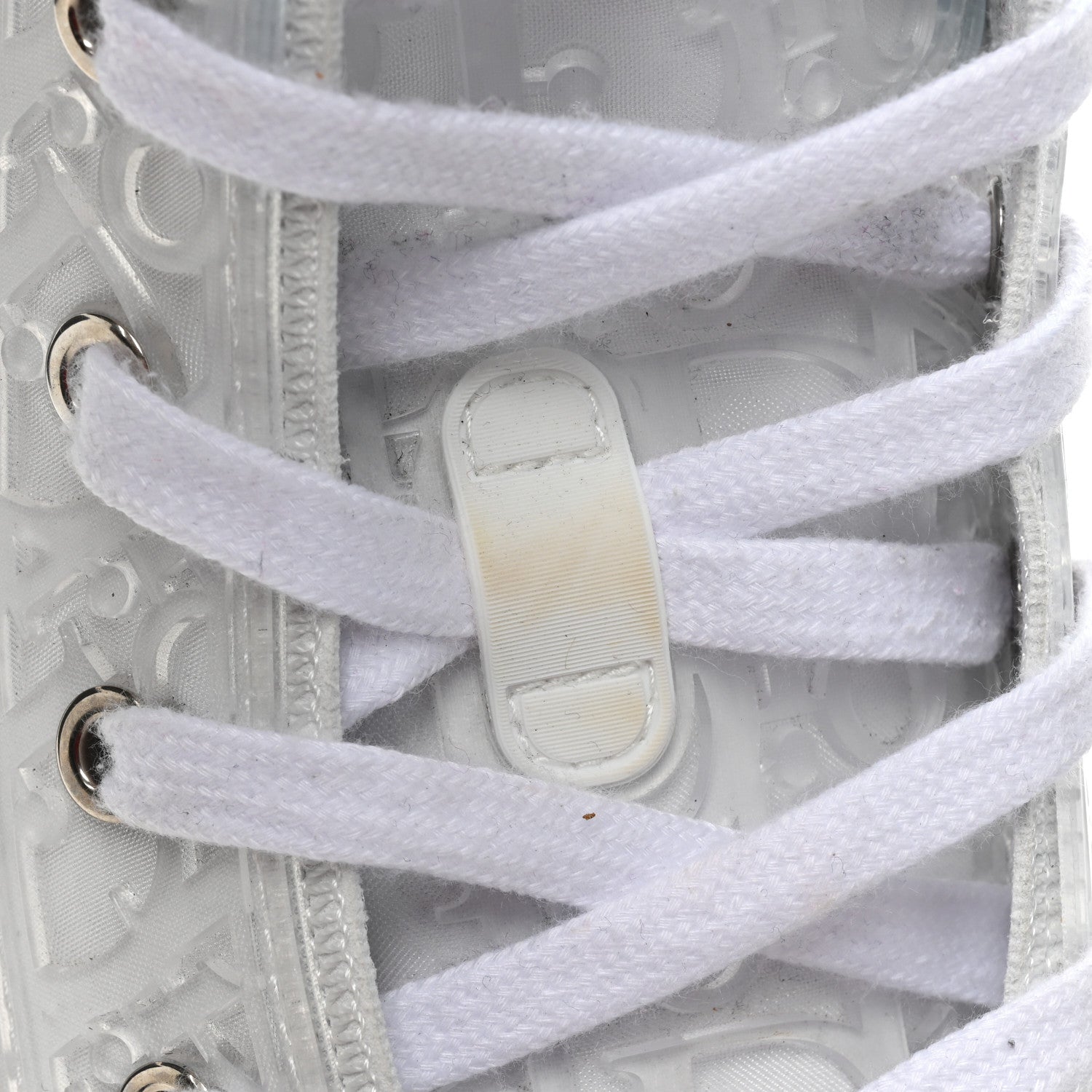 Christian Dior PVC Oblique Embossed Mens B23 High Top Sneakers 44 White 12 of 13