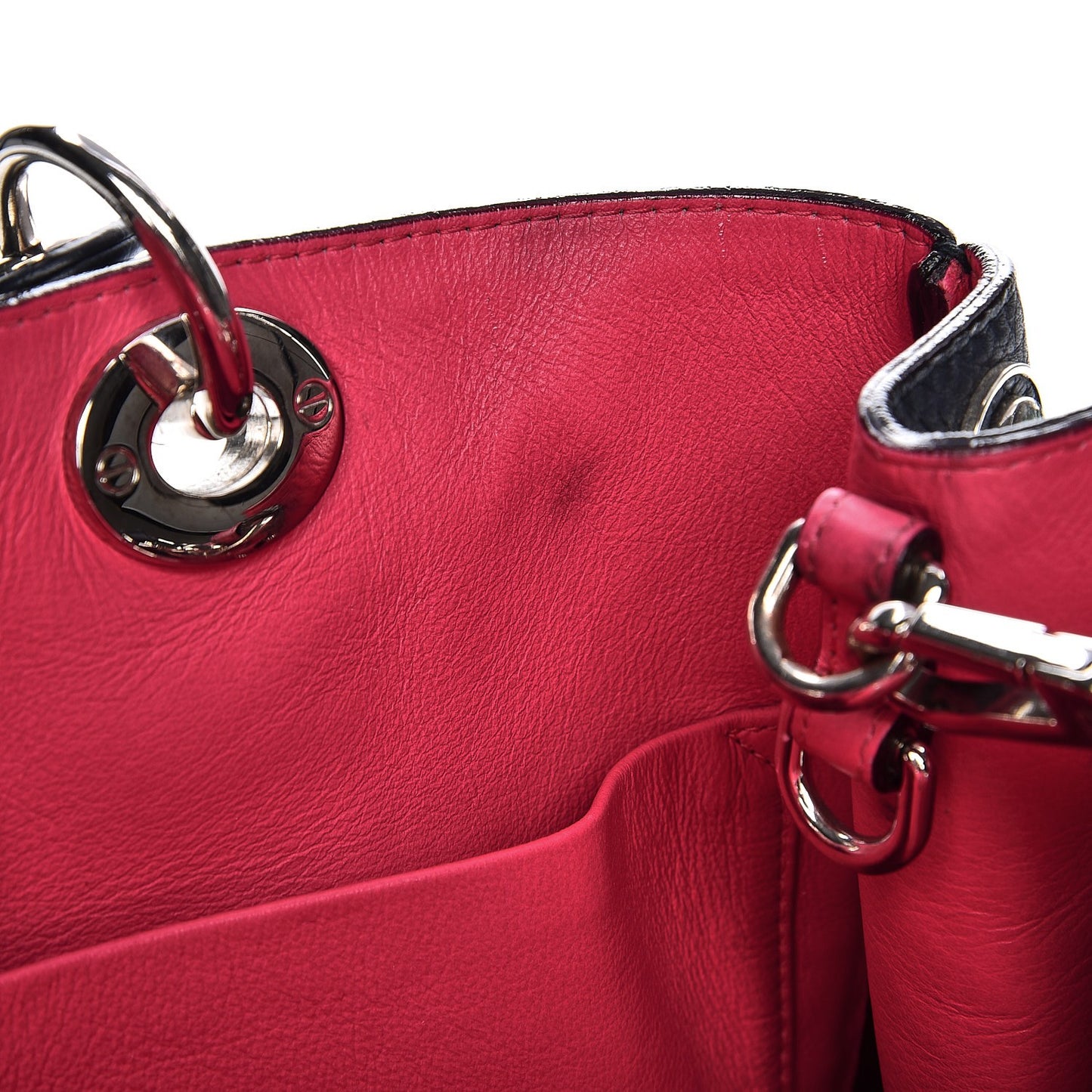 Bullcalf Medium Diorissimo Tote Navy Fuchsia