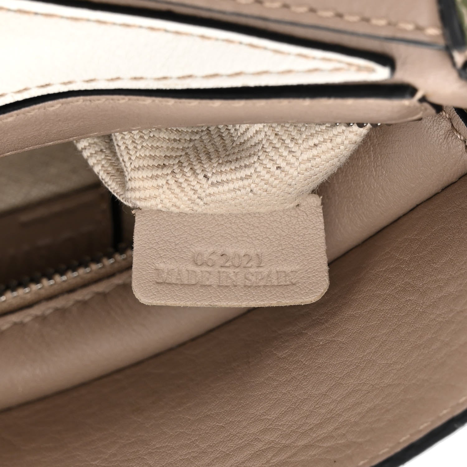 Loewe Calfskin Mini Puzzle Bag Sand Avocado Green 7 of 11