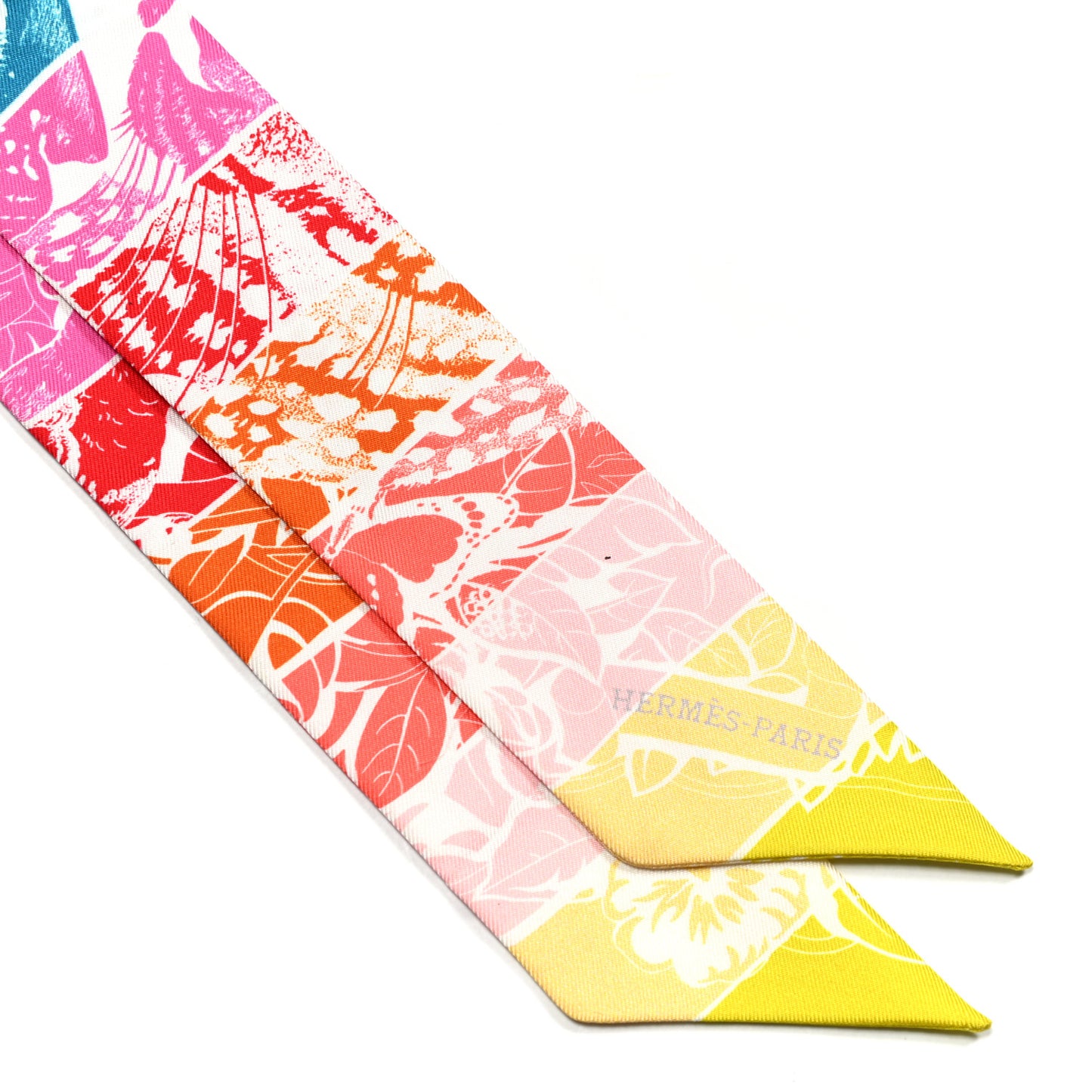 Silk Jungle Love Rainbow Twilly Vert Rose Jaune Fluo