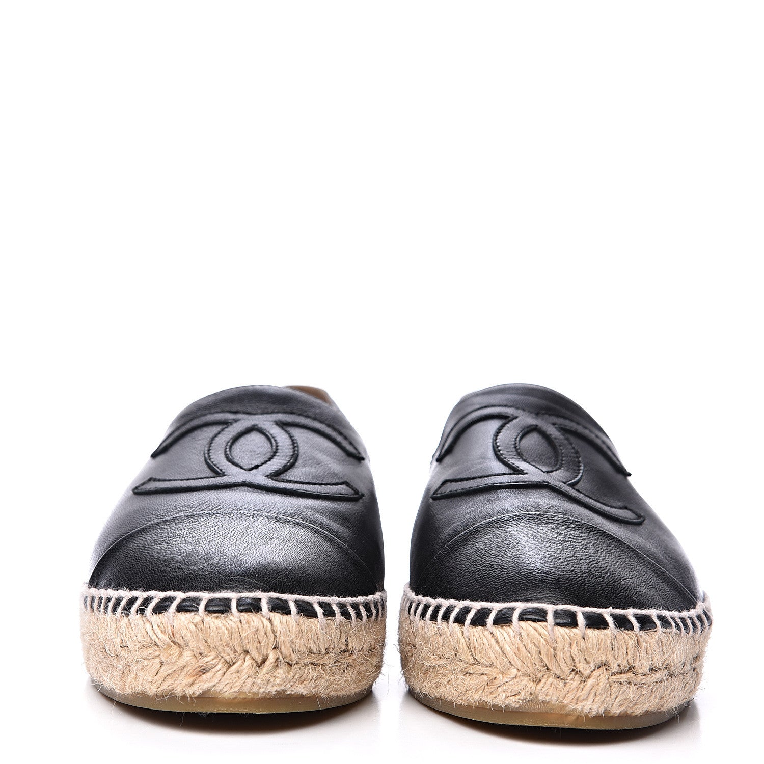 Chanel Lambskin CC Espadrilles 39 Black 2 of 13