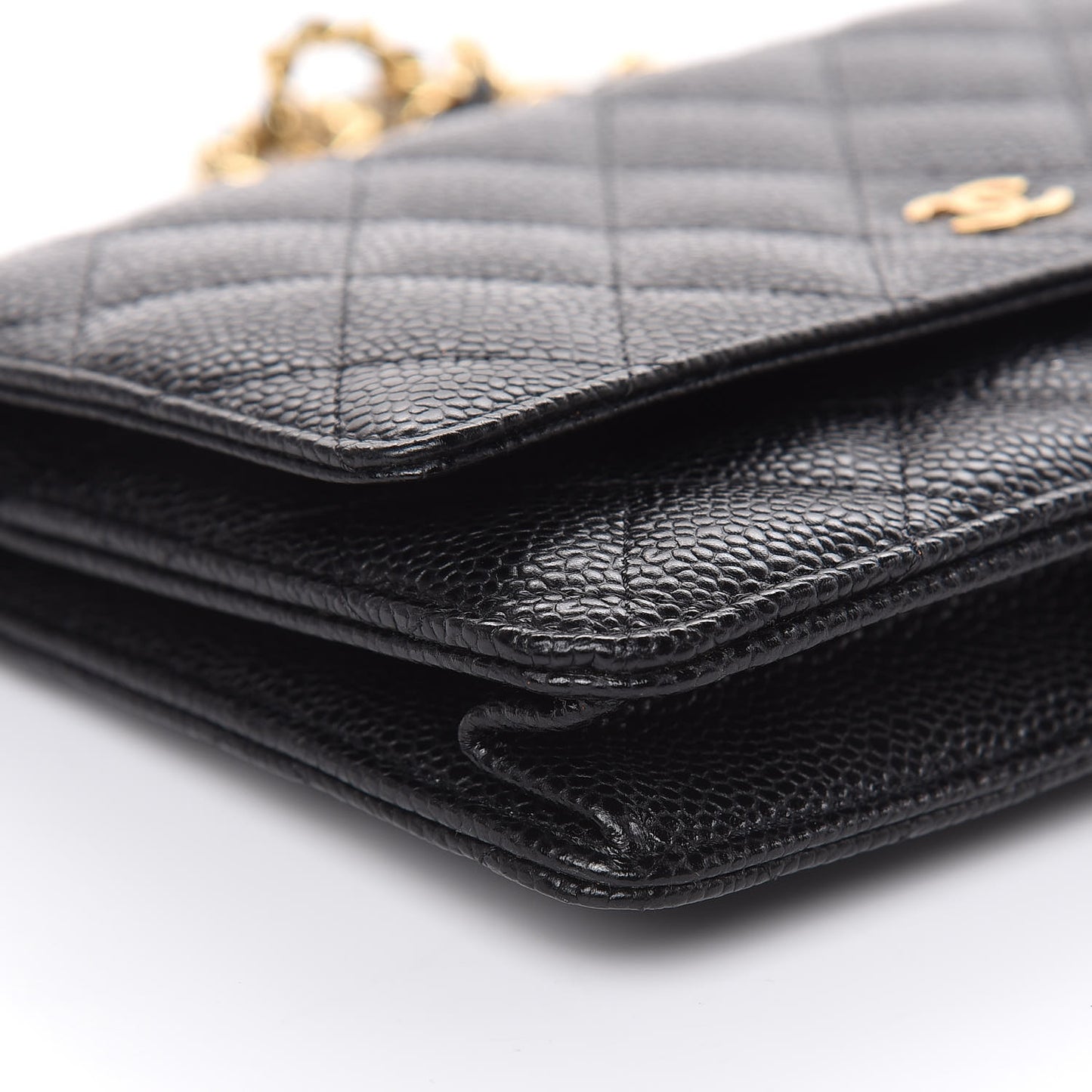 Caviar Quilted Wallet On Chain WOC Black