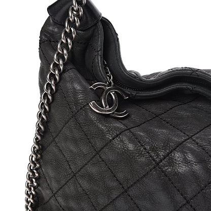 Chanel Iridescent Calfskin Coco Daily Hobo Black 8 of 18