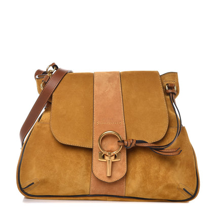 Chloe Suede Medium Lexa Shoulder Bag Mustard Brown 1 of 8