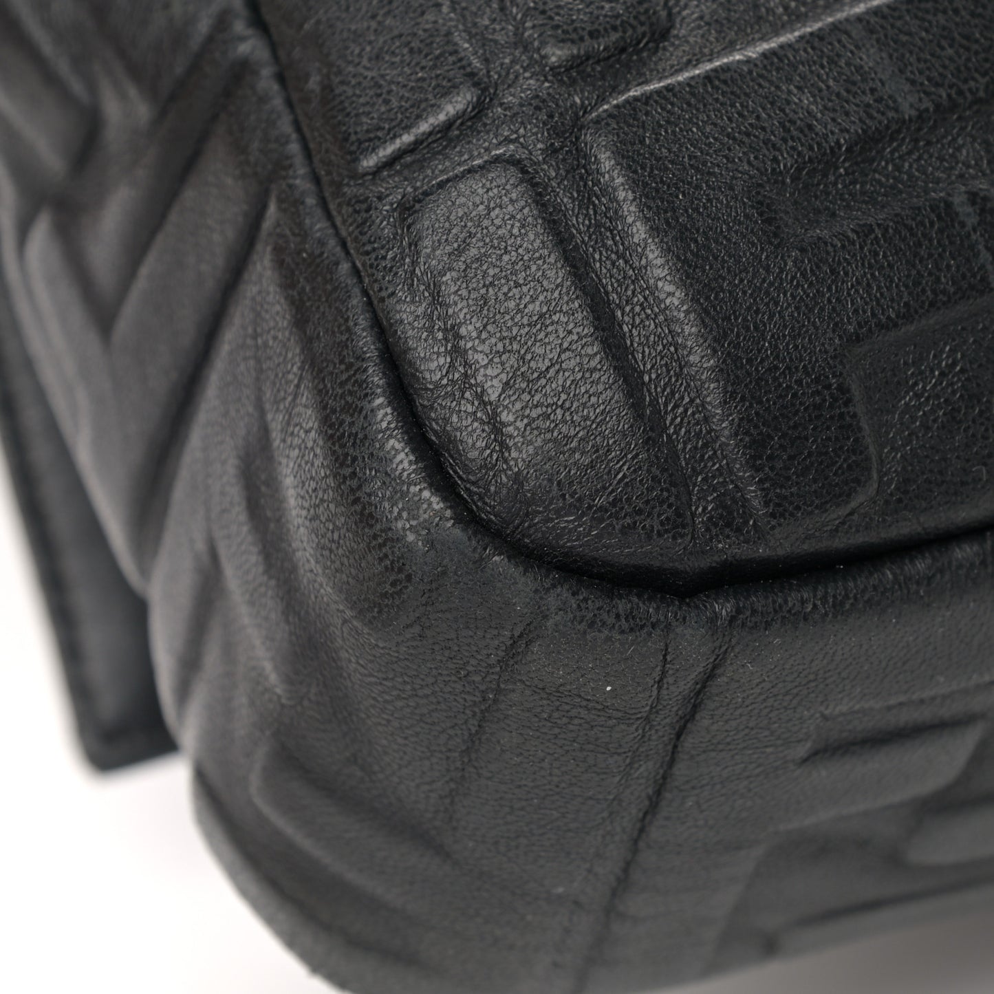Nappa FF 1974 Embossed Large Baguette Black