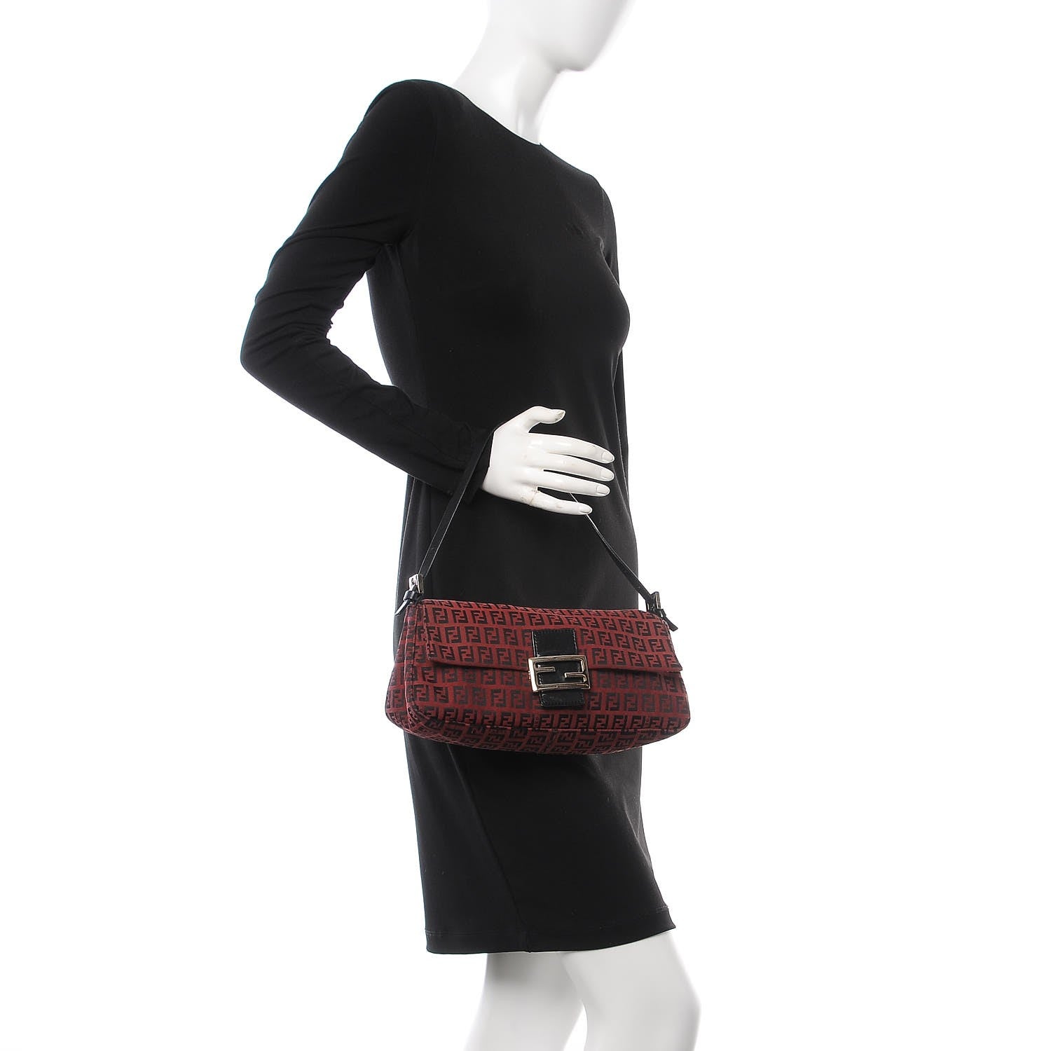 Fendi Zucca Baguette Red 2 of 10