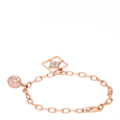 Louis Vuitton 18K Pink Gold Diamond Mother of Pearl Pink Opal B Blossom Bracelet 2 of 5