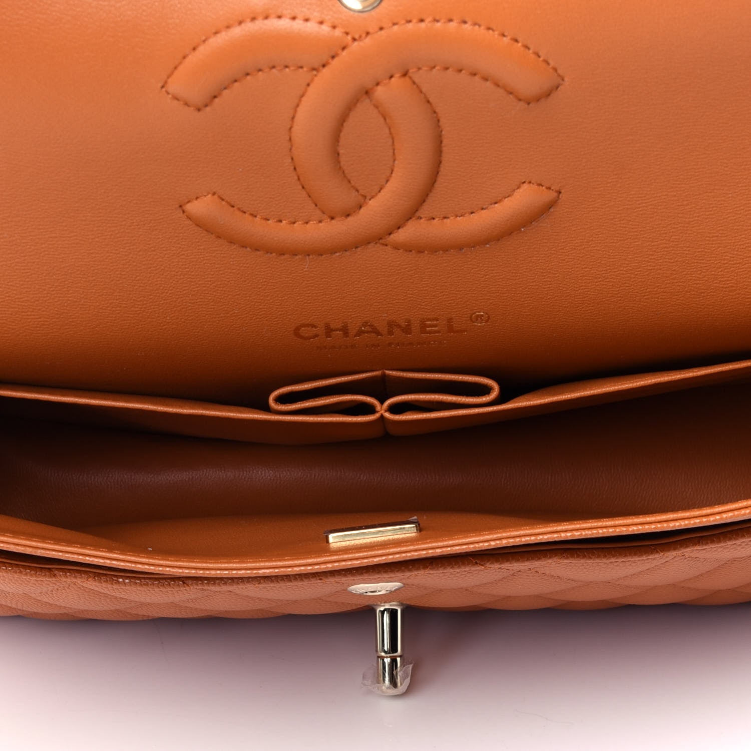 Chanel Caviar Quilted Medium Double Flap Light Brown 4 of 9