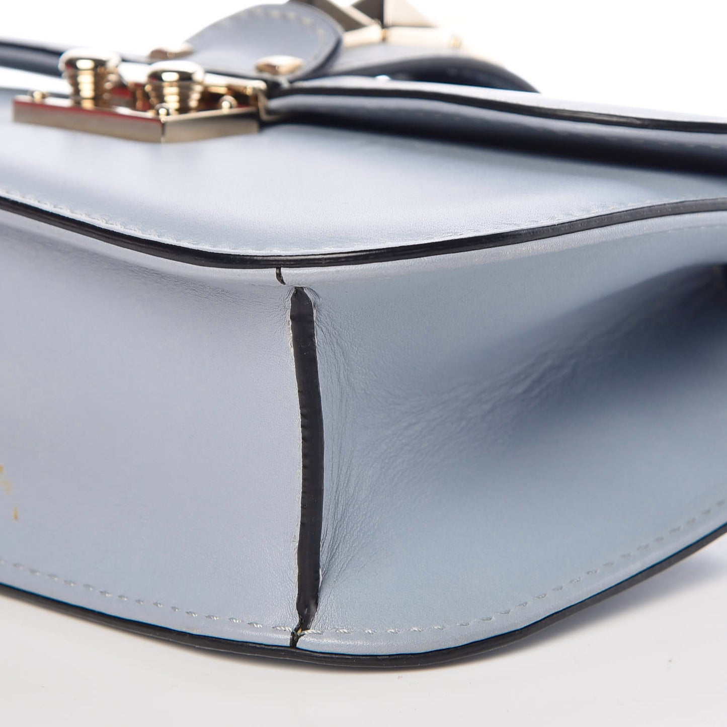 Vitello Small Glam Lock Rockstud Flap Water Sky