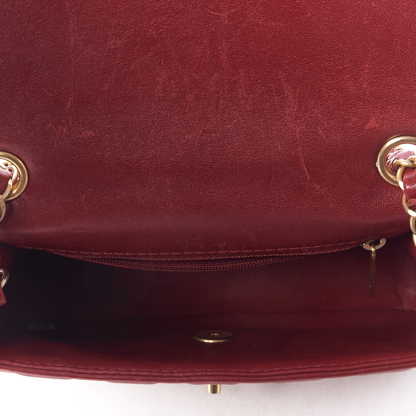 Chanel Lambskin Cross Stitch Mini Coco Handle Flap Red 6 of 9