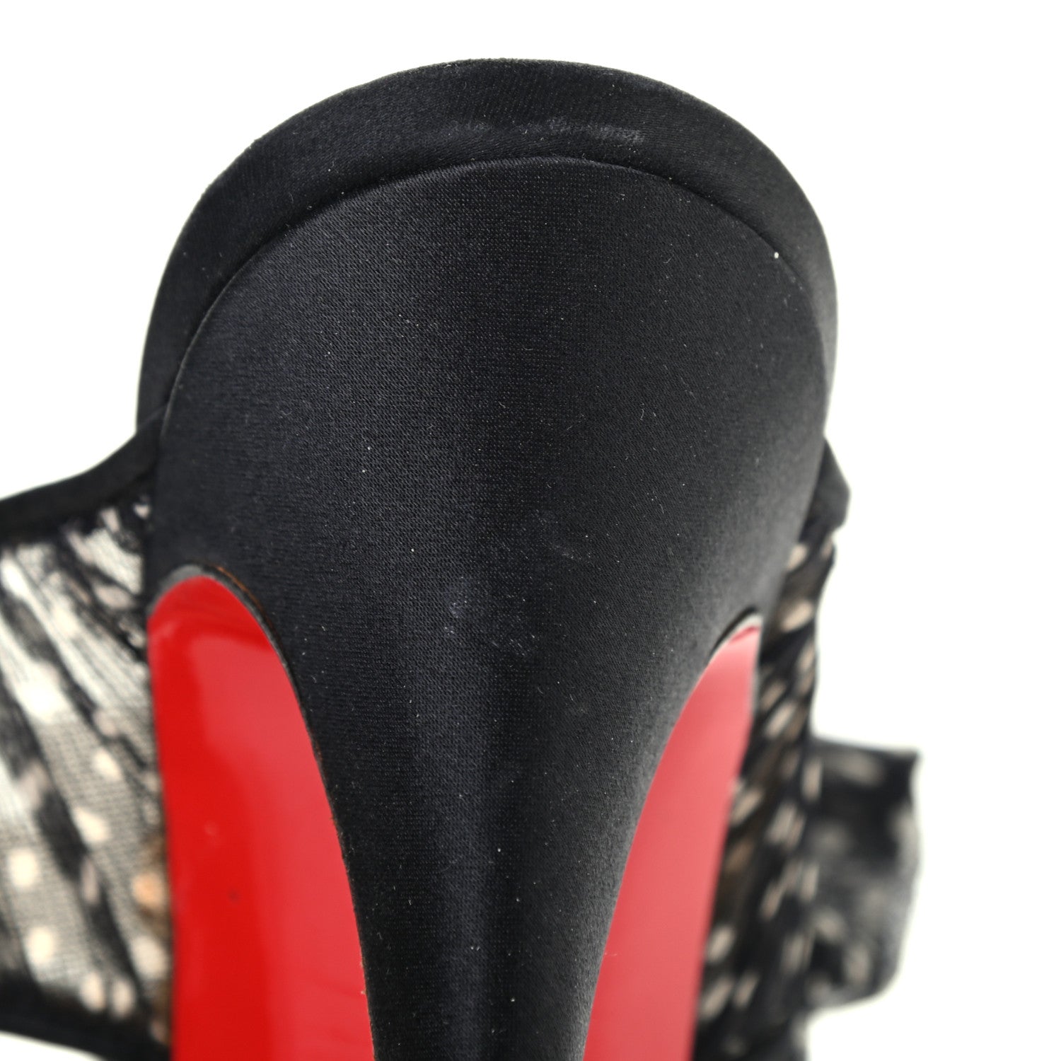 Christian Louboutin Crepe Satin Chiffon Miss Chief 100 Pumps 38 Black 8 of 8