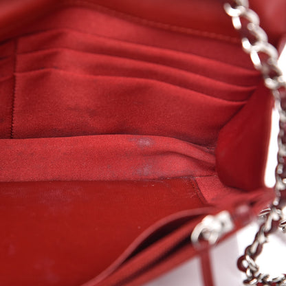 Chanel Lambskin Camellia Embossed Wallet On Chain WOC Dark Red 8 of 18