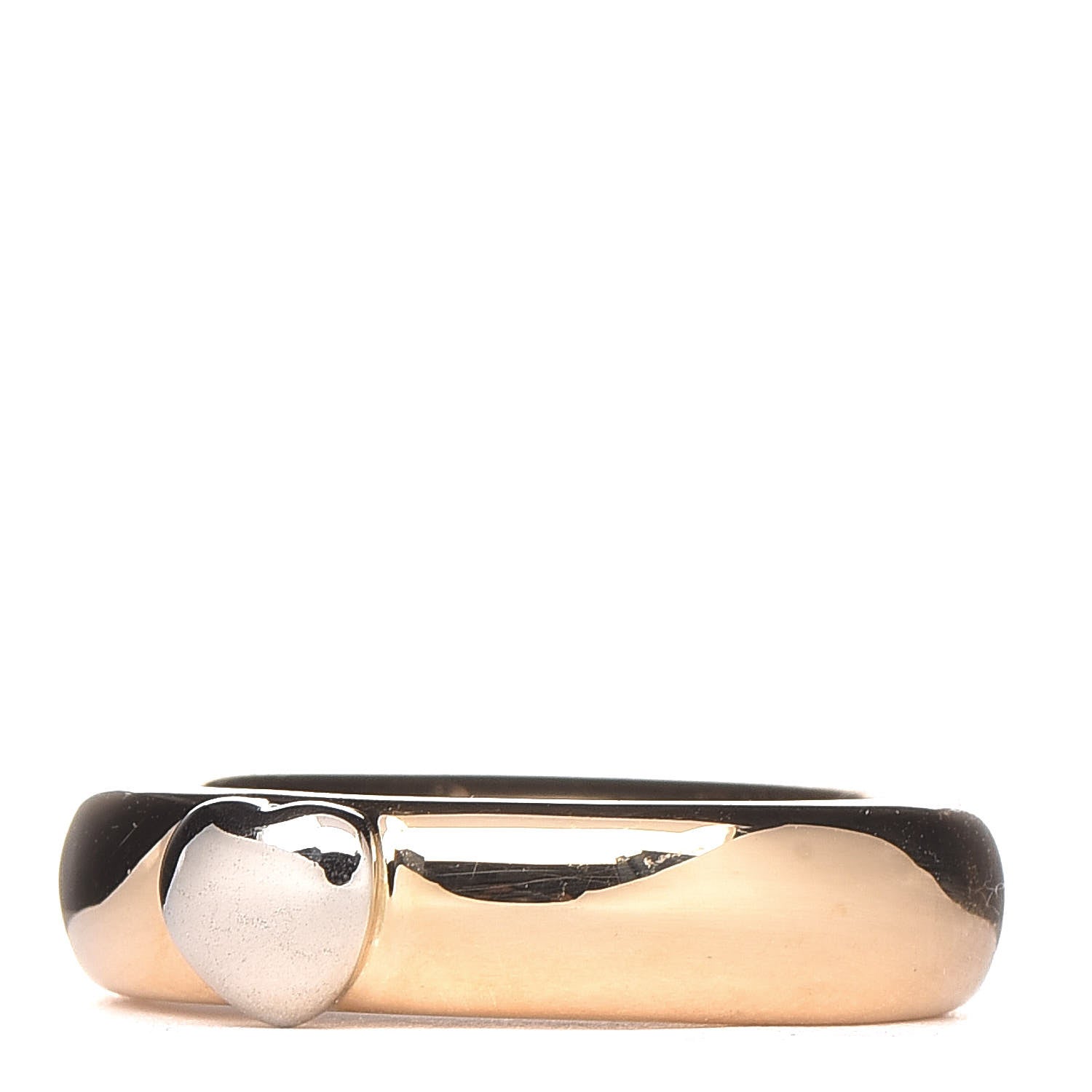 Tiffany 18K White Yellow Gold Heart Band Ring 50 5.5 4 of 5