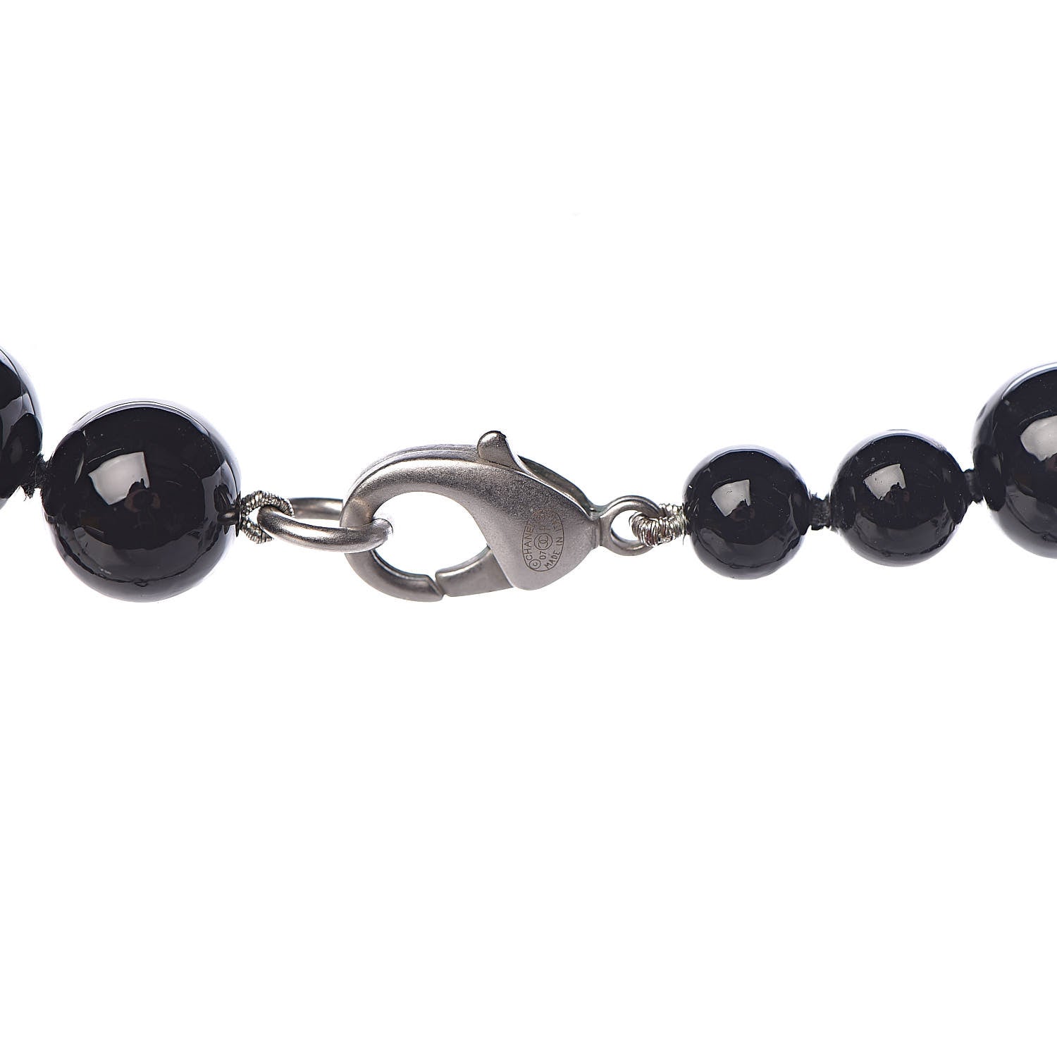 Chanel Pearl Beaded CC Long Necklace Black 4 of 6
