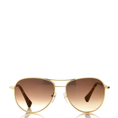 Louis Vuitton Conspiration Pilote Sunglasses Z0164U Gold 2 of 8