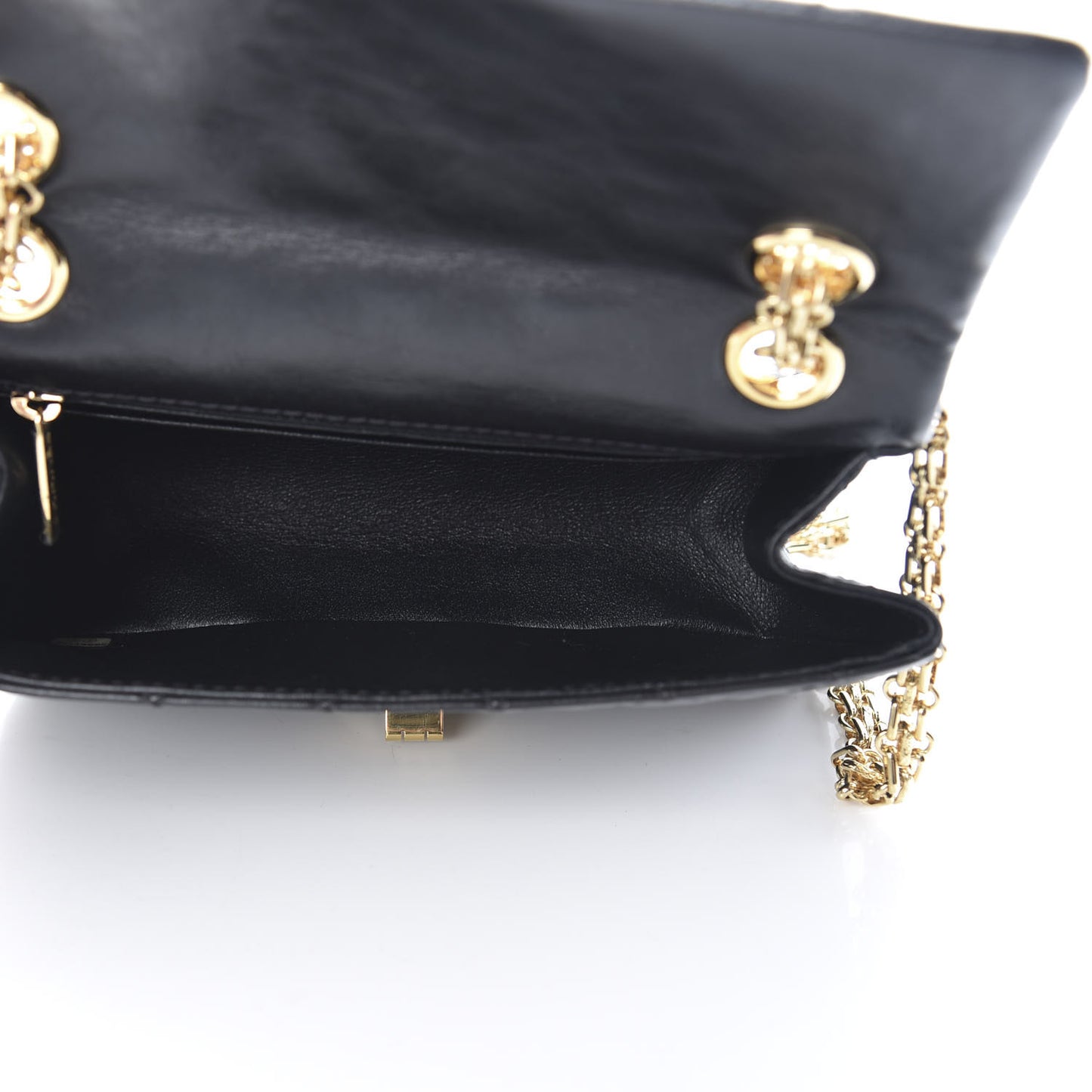 Aged Calfskin Quilted 2.55 Reissue Mini Flap Black
