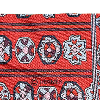 Hermes Silk Tapis Persans Twilly Marine Rouge Mauve 5 of 5