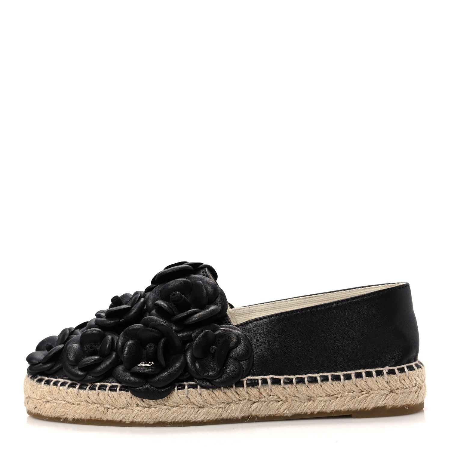 Chanel Lambskin Camellia CC Espadrilles 37 Black 1 of 7