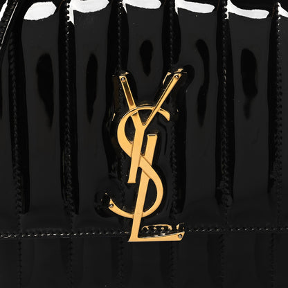 Saint Laurent Patent Matelasse Monogram Small Vicky Chain Bag Black 7 of 12